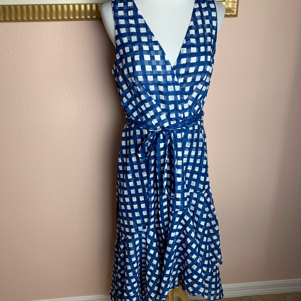 Ruffled Hi/Lo Faux Wrap Dress